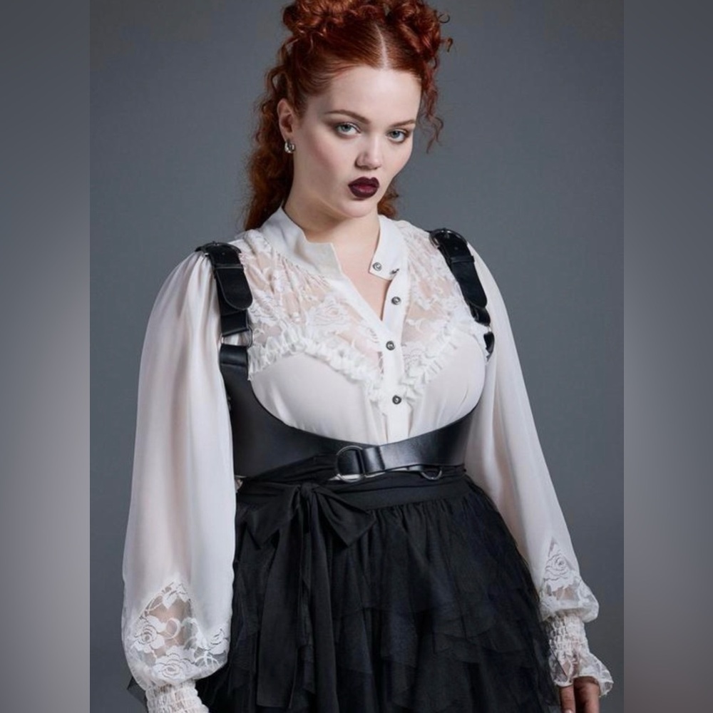 Leather Harness Belt in Black - Women Accessories